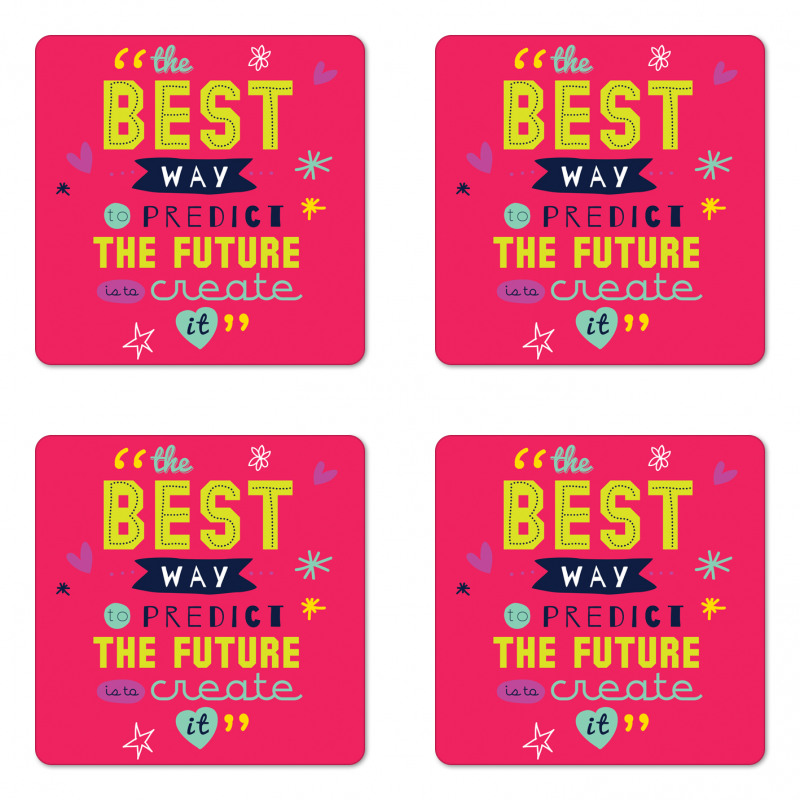 Motivational Typography Coaster Set Of Four