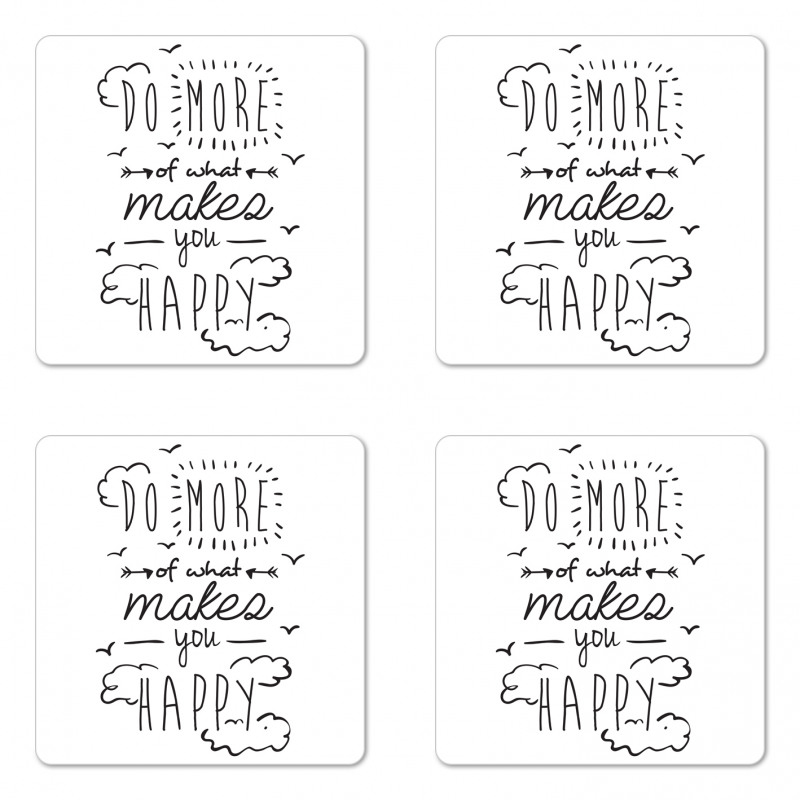 Positive Attitude Phrase Coaster Set Of Four
