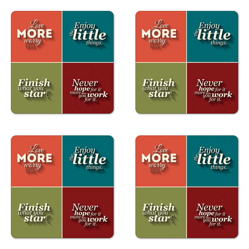 Love More Worry Less Coaster Set Of Four