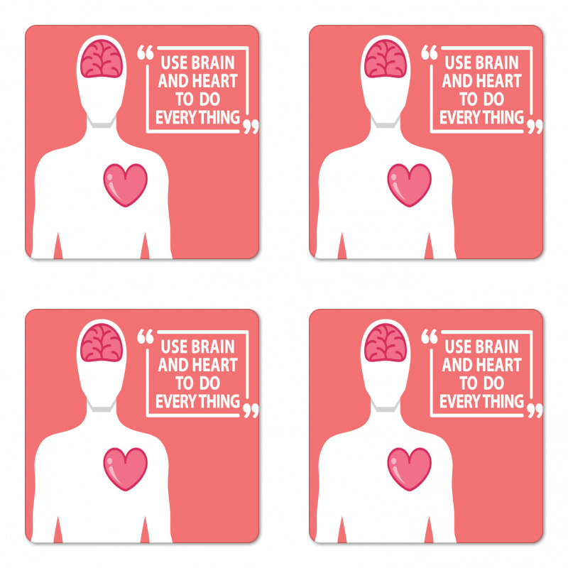 Human with Words Coaster Set Of Four