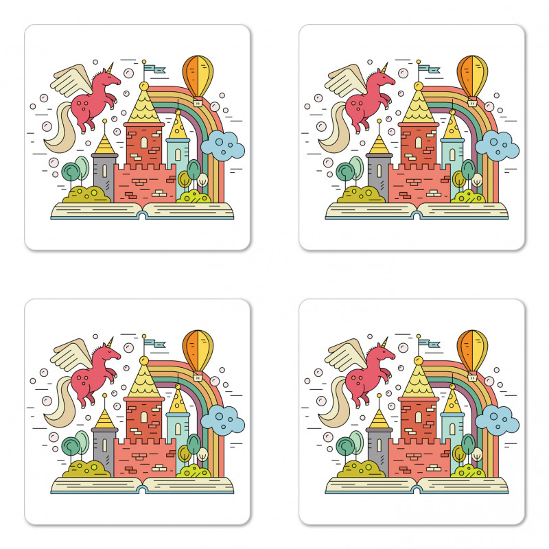 Princess Castle Nursery Coaster Set Of Four