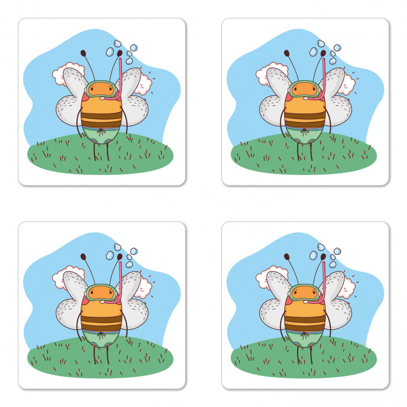 Character with Snorkel Coaster Set Of Four