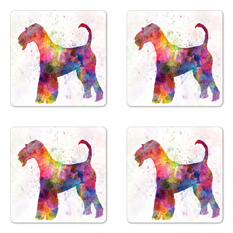 Funny Watercolor Terrier Coaster Set Of Four