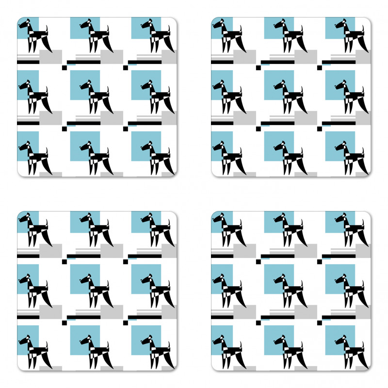 Simplistic Modern Terrier Coaster Set Of Four