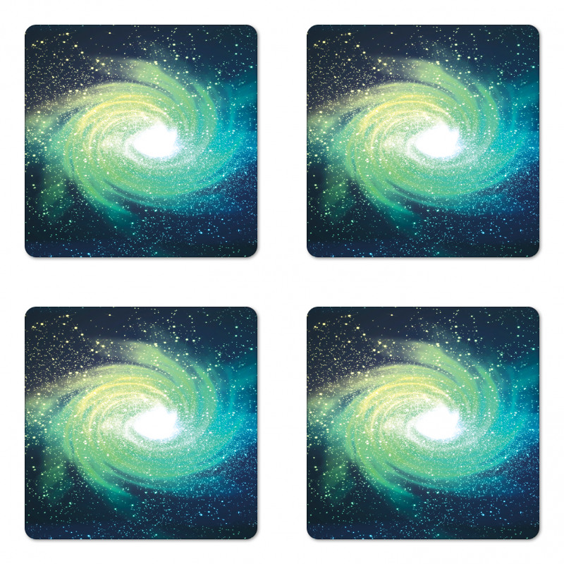 Outer Space Theme Stardust Coaster Set Of Four