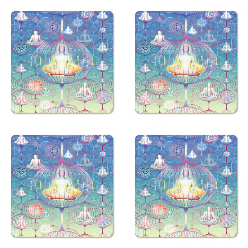 Meditation Yoga Chakra Zen Coaster Set Of Four