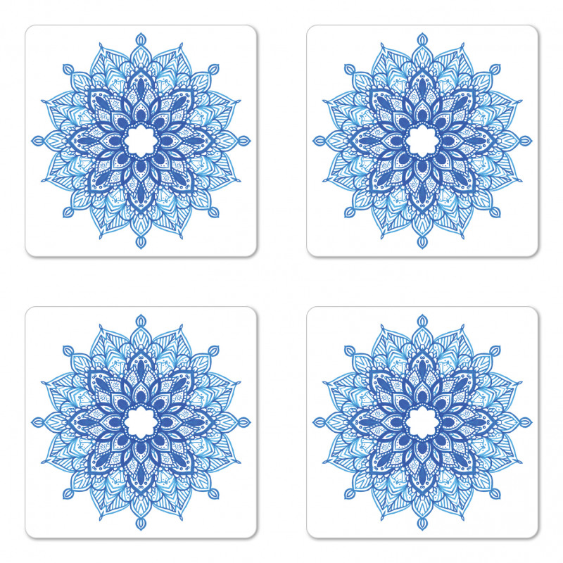 Ethnic Ornament Flower Coaster Set Of Four