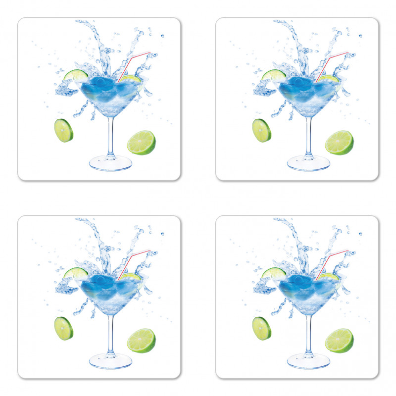 Martini Splashing Lime Coaster Set Of Four