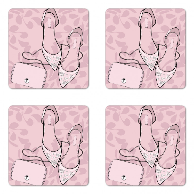 Feminine Clutch Stiletto Coaster Set Of Four