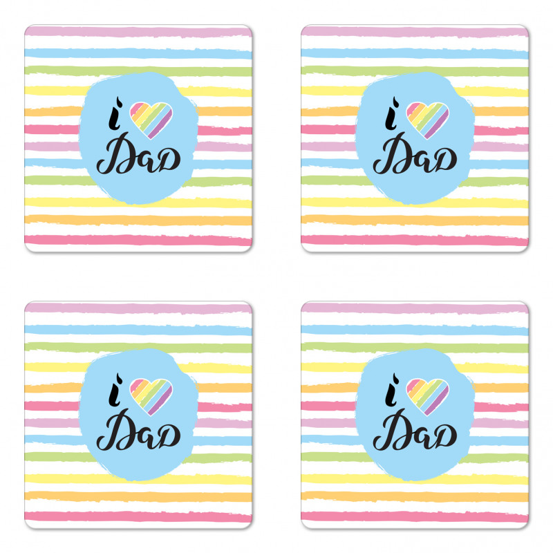 I Love Dad Design Coaster Set Of Four