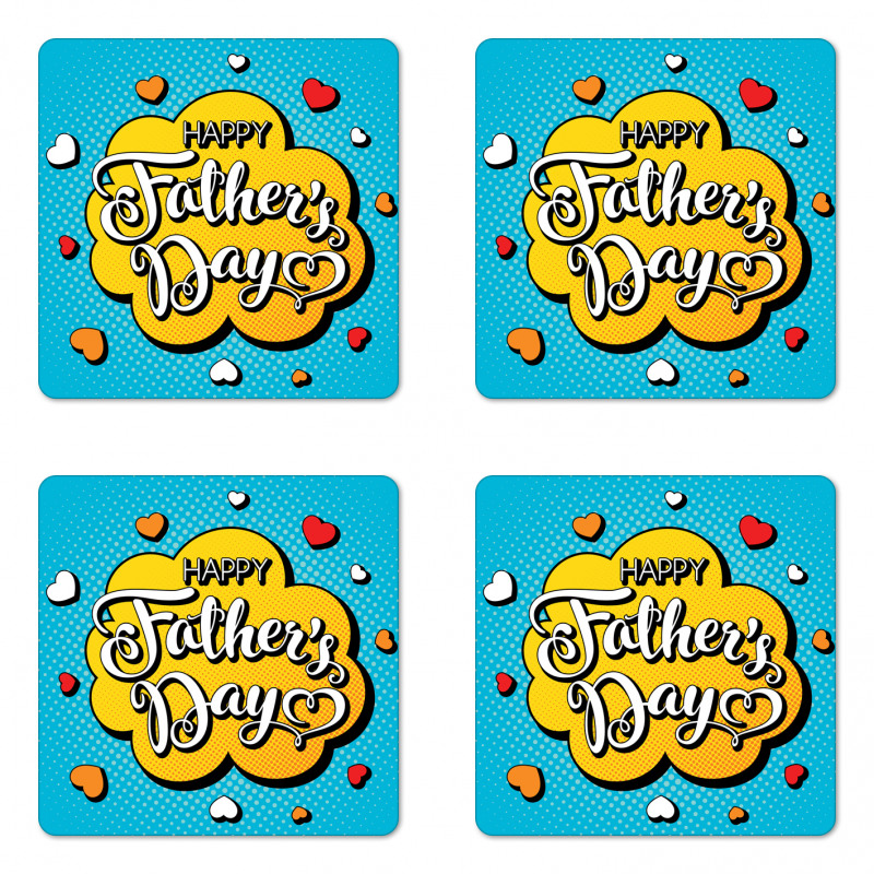 Colorful Comic Wording Coaster Set Of Four