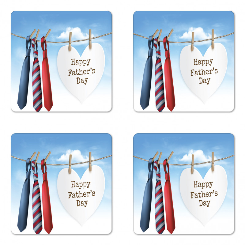 Ties Hanging on Rope Coaster Set Of Four