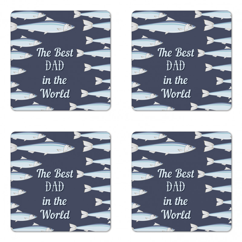 Horizontal Fish Motifs Coaster Set Of Four