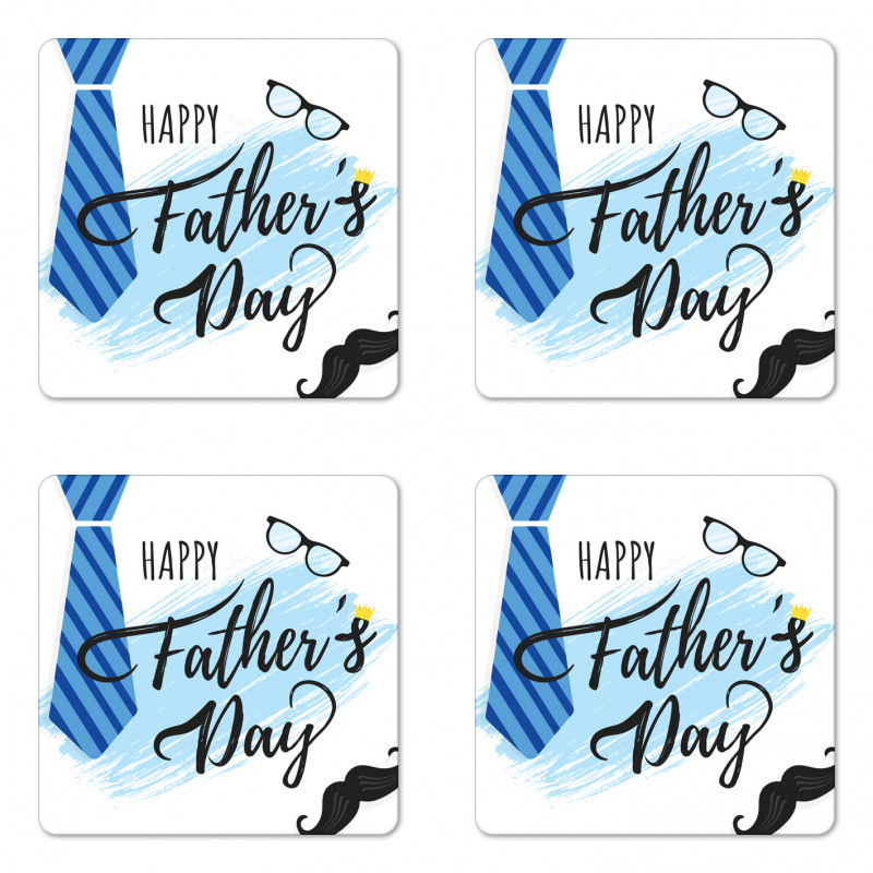 Dad Items and Words Coaster Set Of Four