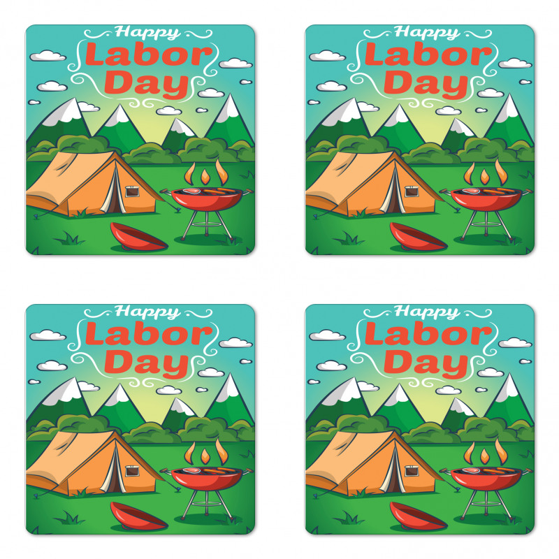 Mountainous Landscape Coaster Set Of Four