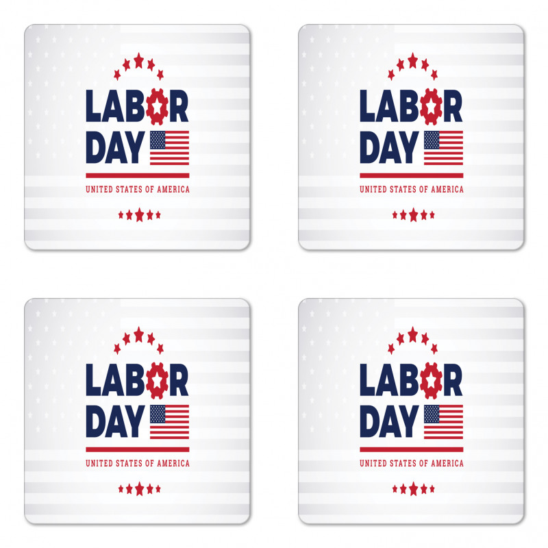 Calligraphic Flag Design Coaster Set Of Four