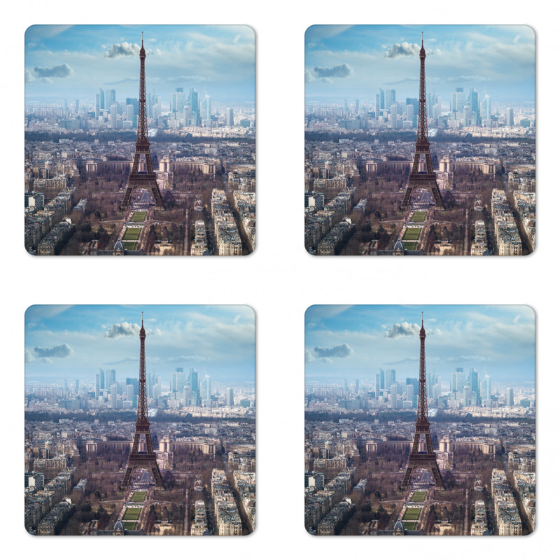 View of Eiffel Tower Coaster Set Of Four