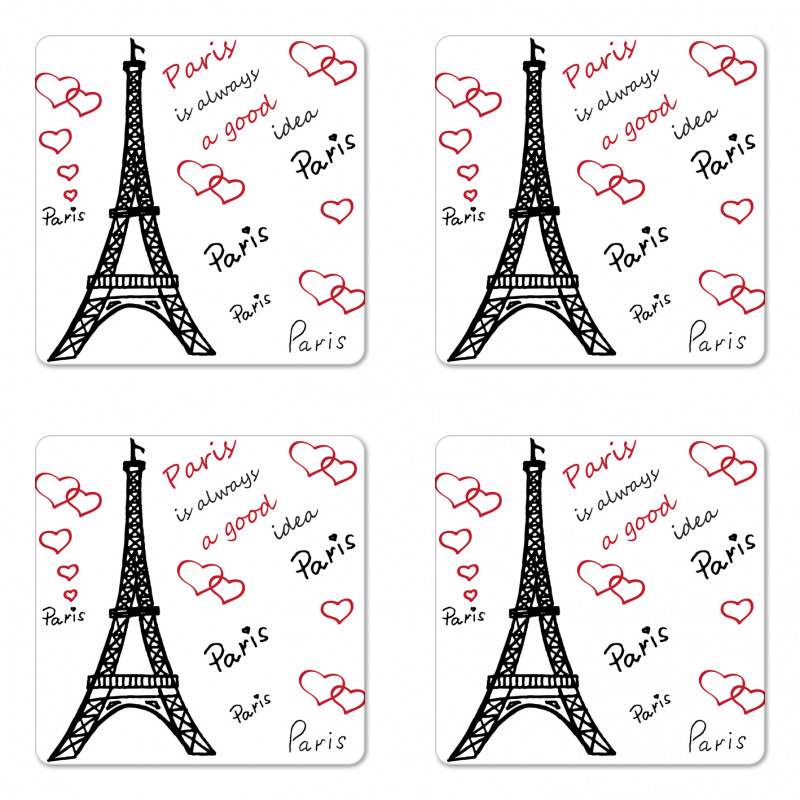 Eiffel Tower Paris Coaster Set Of Four