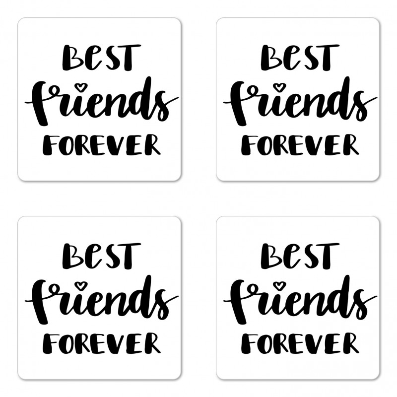 Monochrome Love Forever Coaster Set Of Four