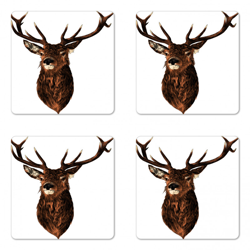 Stuffed Animal Head Coaster Set Of Four