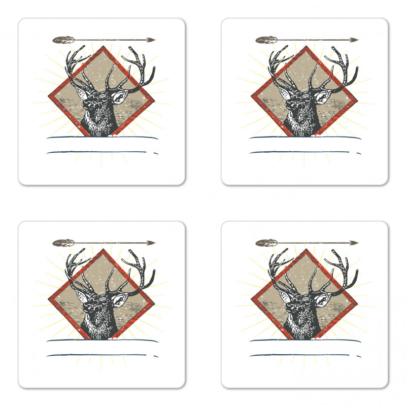 Hipster Wild Antler Coaster Set Of Four