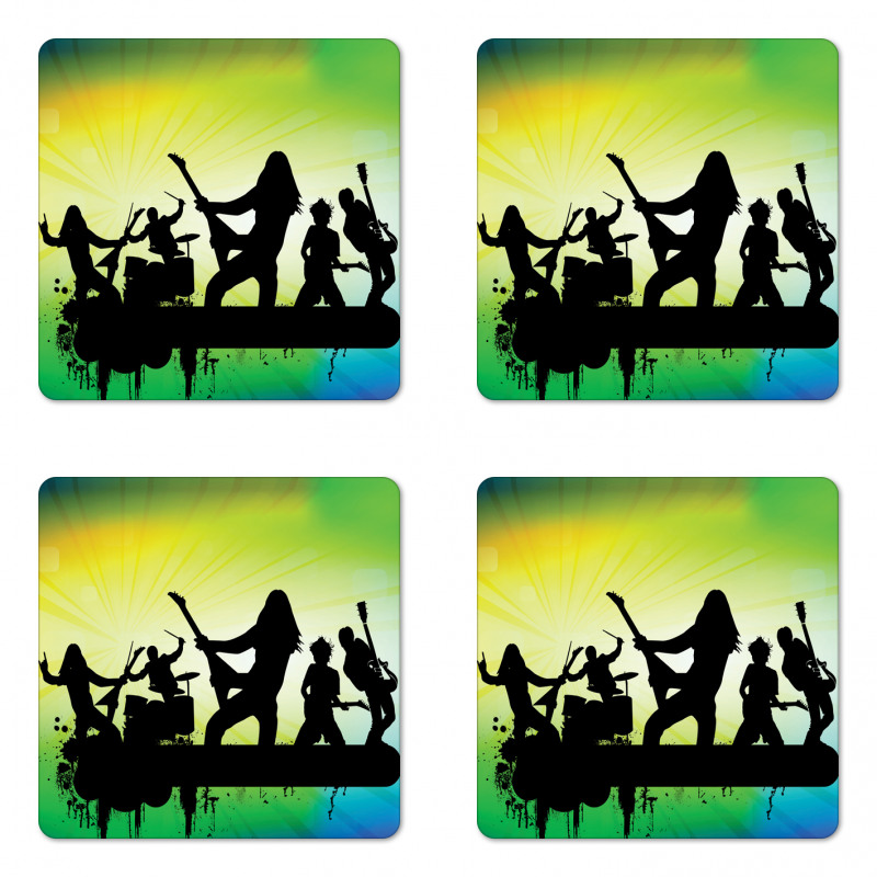 Energetic Rock Band Coaster Set Of Four