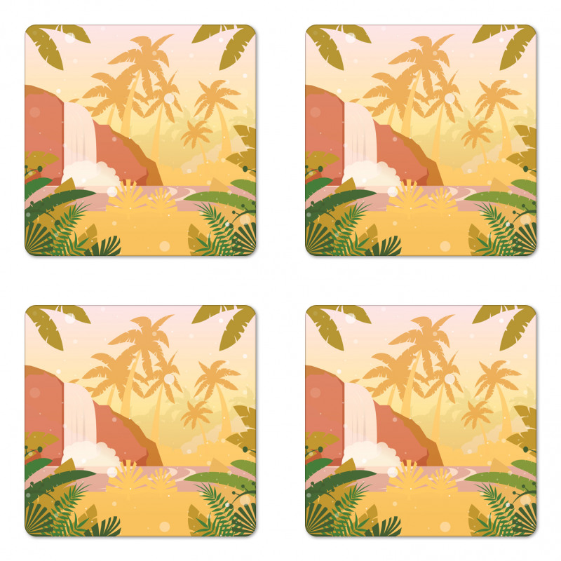 Soft Tropical Paradise Coaster Set Of Four