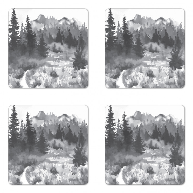 Watercolor Woodland Coaster Set Of Four