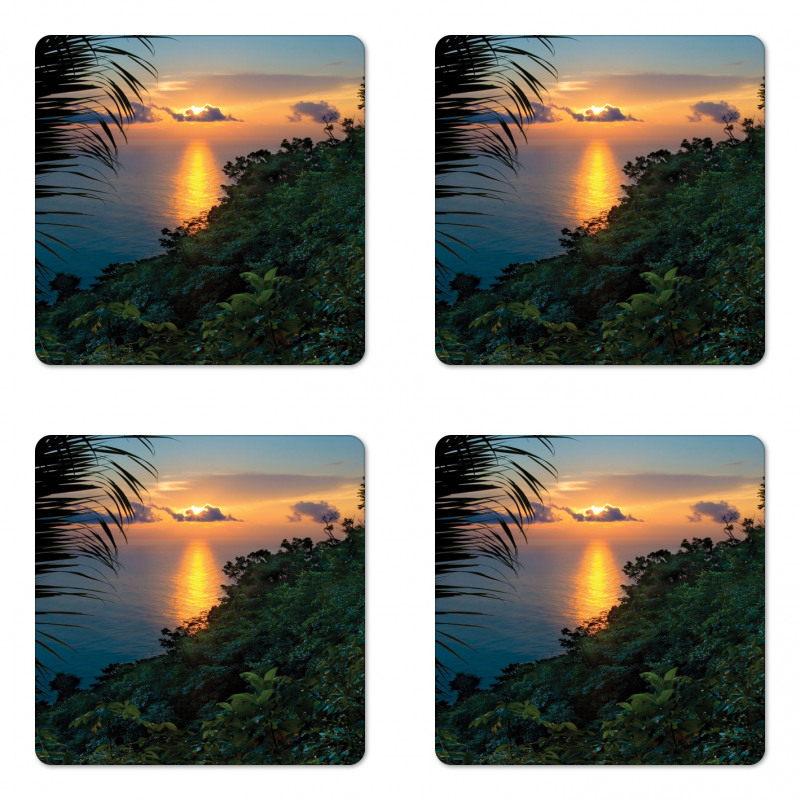 Sunrise on Ocean Seaside Coaster Set Of Four