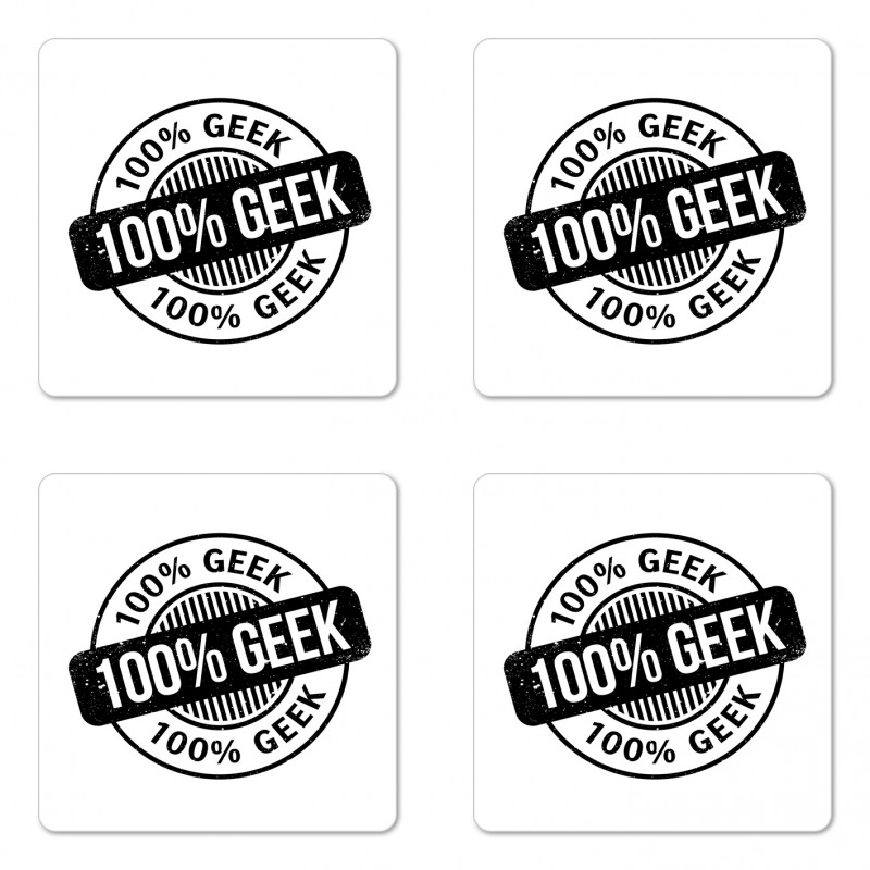 Fully Hundred Percent Geek Coaster Set Of Four