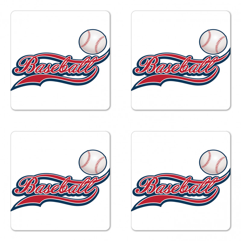 Baseball Ball Sports Coaster Set Of Four