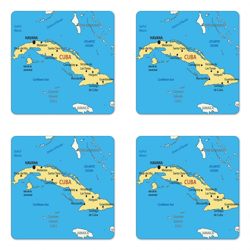 Republic of Cuba Modern Coaster Set Of Four