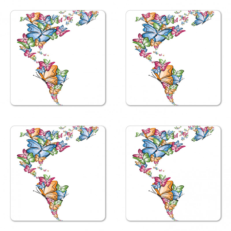 America World Love Map Coaster Set Of Four