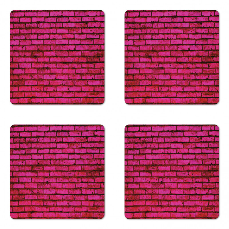 Grunge Bricks Art Coaster Set Of Four