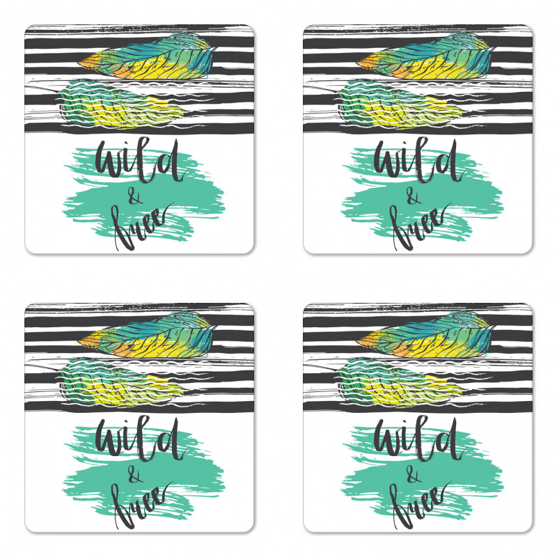 Wild and Free Art Coaster Set Of Four