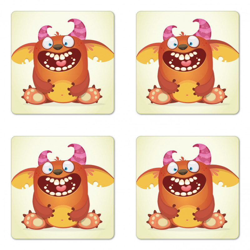 Fluffy Cheerful Character Coaster Set Of Four