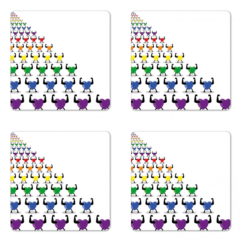 Healthy Colorful Hearts Coaster Set Of Four