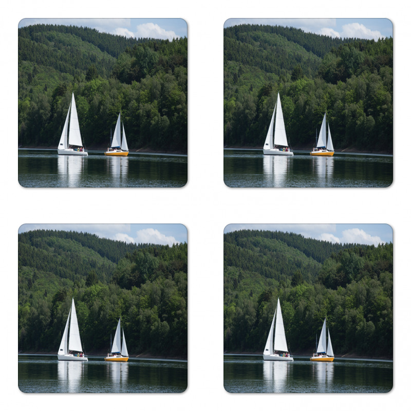 Sailboats on a Lake Coaster Set Of Four