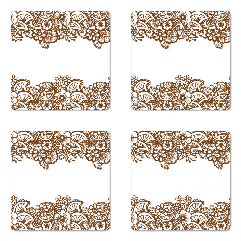 Horizontal Flowers Coaster Set Of Four