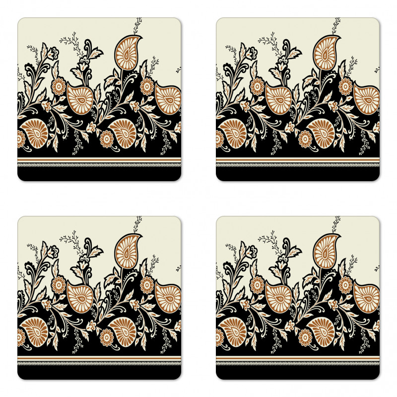 Floral Traditional Coaster Set Of Four