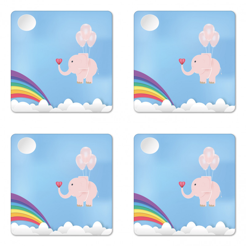 Elephant Rainbow Sky Coaster Set Of Four