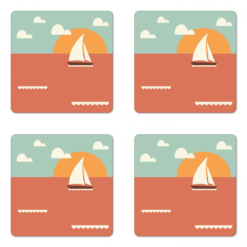 Sailboat Dawning Sun Coaster Set Of Four