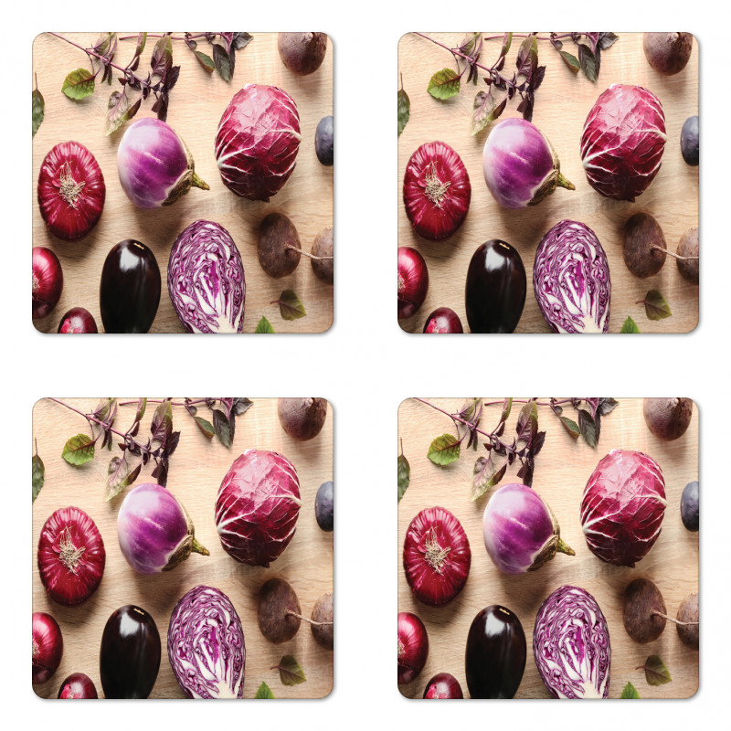 Vegetables and Figs Coaster Set Of Four