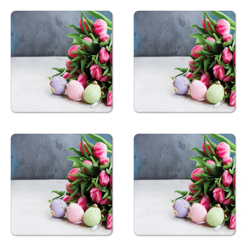 Tulips Easter Eggs Coaster Set Of Four