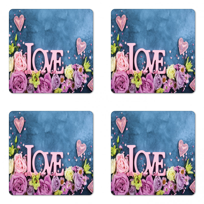 Valentines Bouquet Coaster Set Of Four