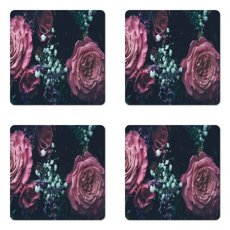 Dreamy Romantic Flower Coaster Set Of Four