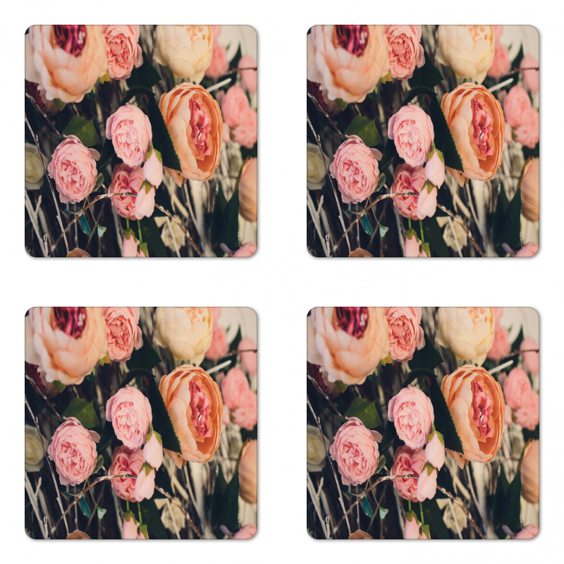 Rustic Bouquet Art Coaster Set Of Four