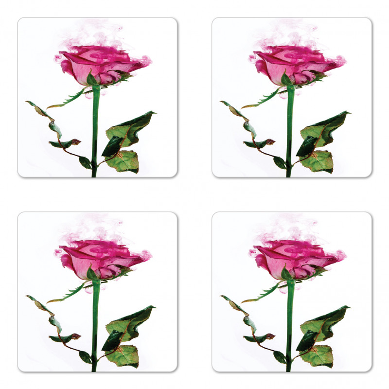 Single Flower Branch Coaster Set Of Four