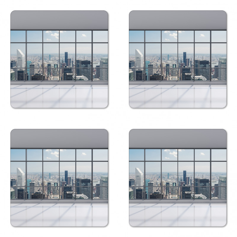 Big Window Downtown View Coaster Set Of Four