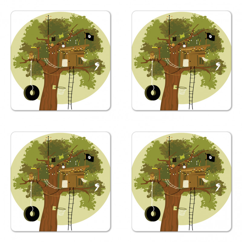 Childhood Dream Home Coaster Set Of Four